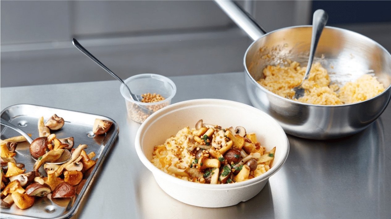 Pompoen risotto met gebakken paddenstoelen Recept